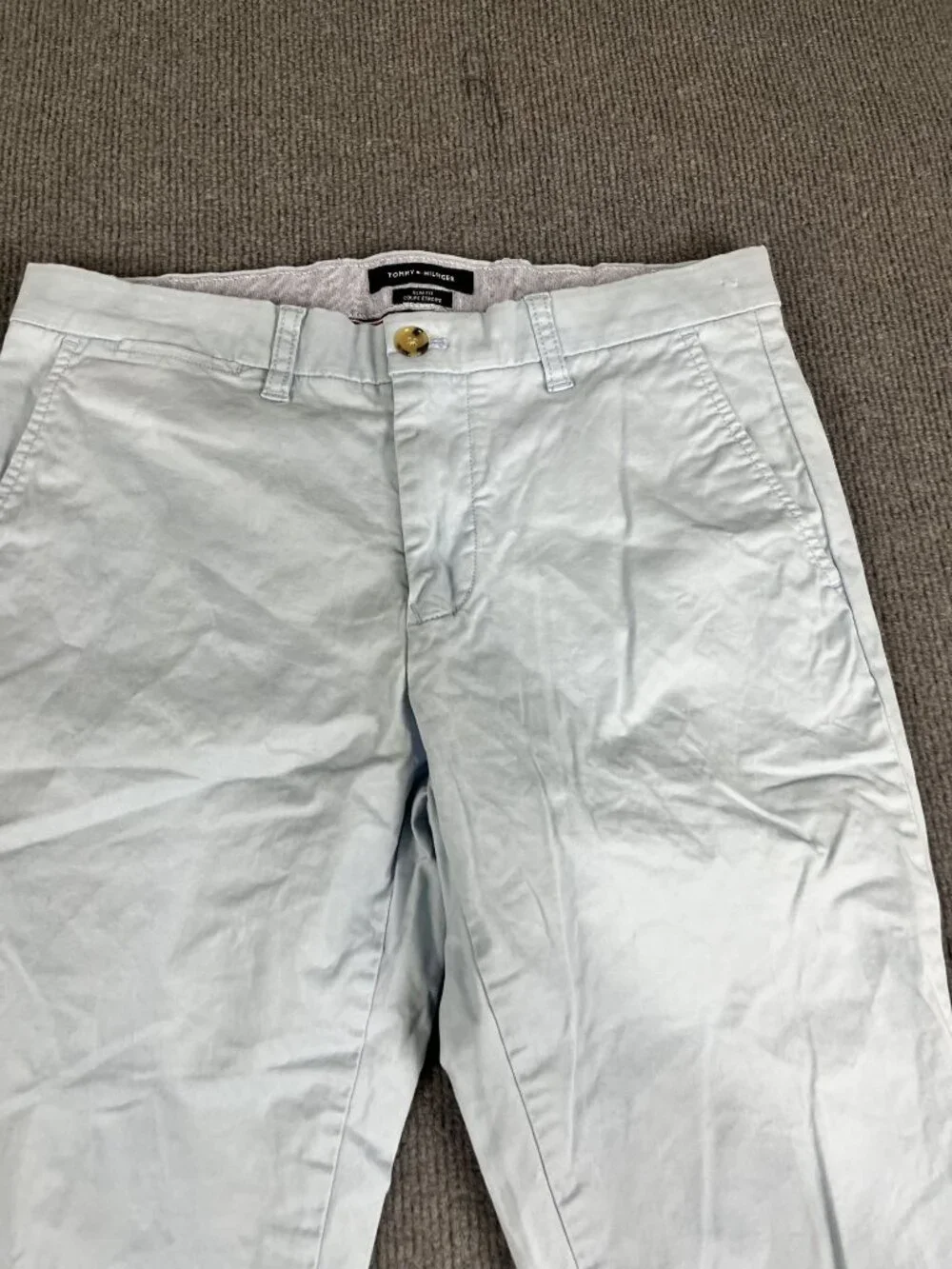 Tommy Hilfiger Mens Light Blue Chino Slim Fit Pants 32x30